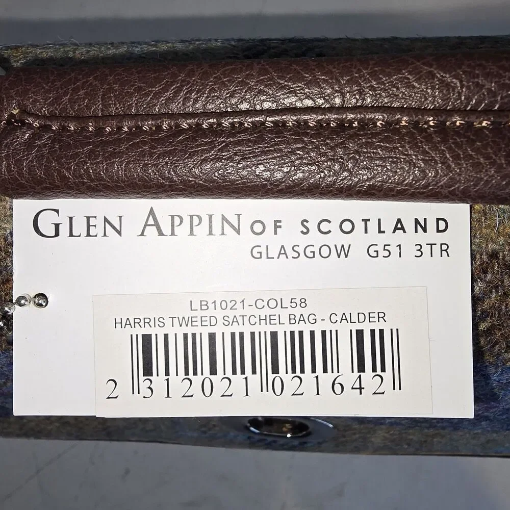 Harris Tweed Satchel Bag Wool - Calder Glen Appin Of Scotland Col58